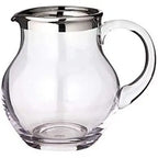 Pichet EDZARD Olivia, verre en cristal soufflé à la bouche avec bord en platine, hauteur 17 cm, capacité 1,5 litre EDZARD-SHOP.com
