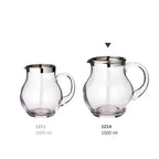 Pichet EDZARD Olivia, verre en cristal soufflé à la bouche avec bord en platine, hauteur 17 cm, capacité 1,5 litre EDZARD-SHOP.com