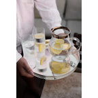 Pichet EDZARD Olivia, verre en cristal soufflé à la bouche avec bord en platine, hauteur 17 cm, capacité 1,5 litre EDZARD-SHOP.com