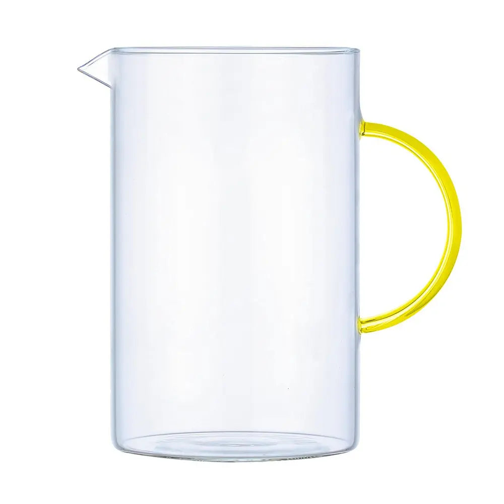 Pichet en verre avec anse jaune 1.5l AULICA