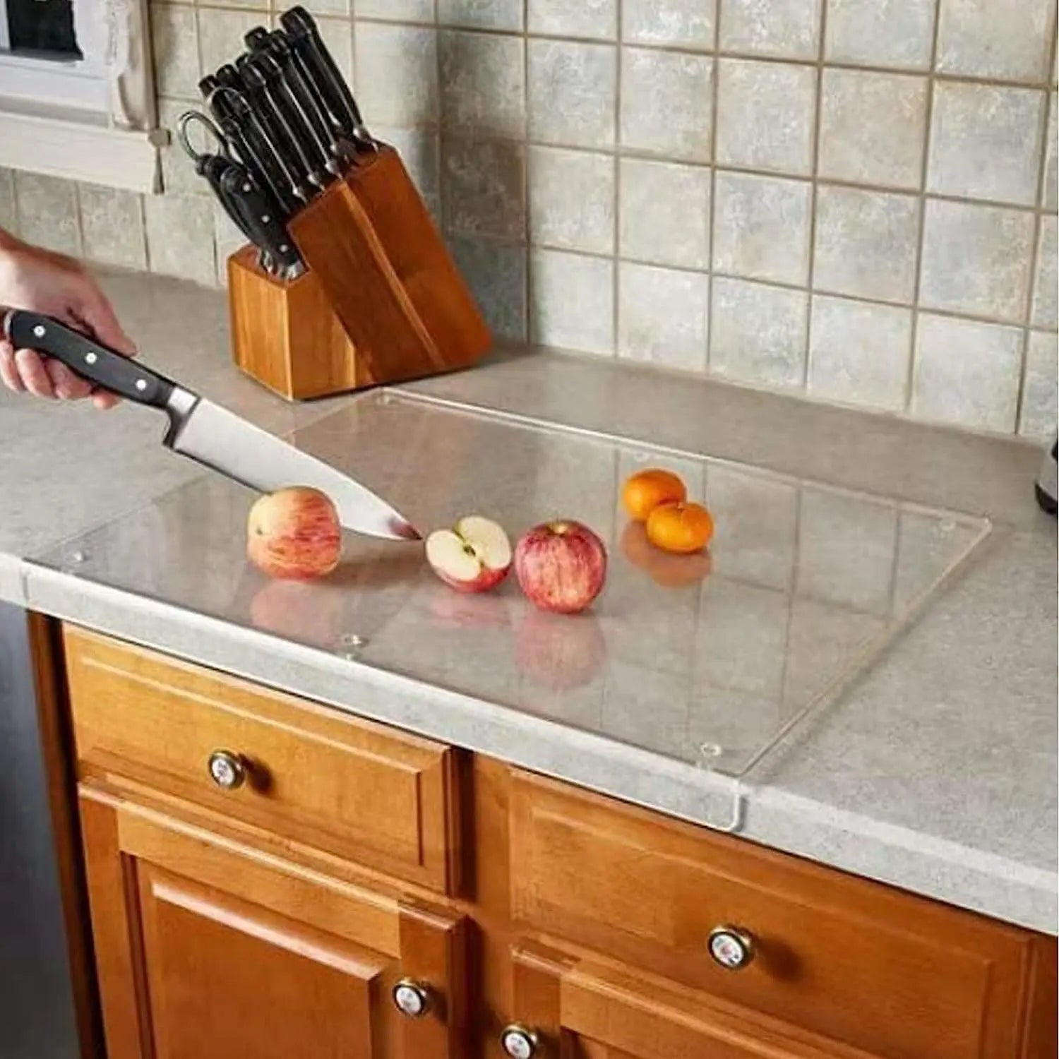 Planche découper acrylique transparente – Ustensile cuisine antidérapant style américain Dropshipman