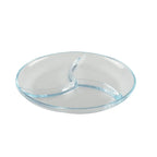 Plat 3 compartiments rond en verre AULICA