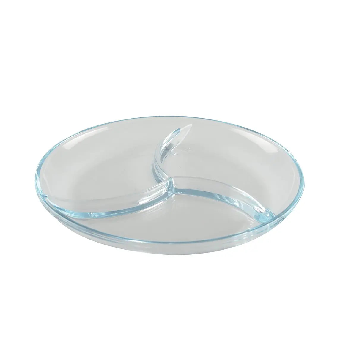 Plat 3 compartiments rond en verre AULICA