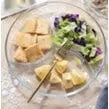 Plat 3 compartiments rond en verre AULICA