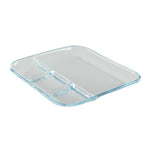 Plat 4 compartiments carré en verre AULICA