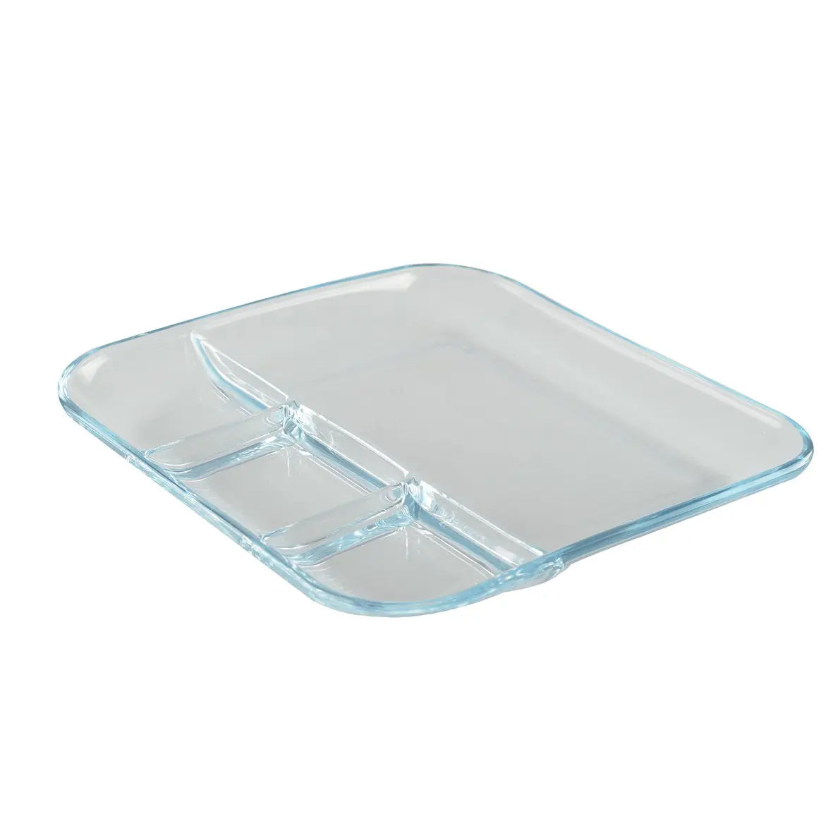 Plat 4 compartiments carré en verre AULICA