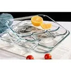 Plat 4 compartiments carré en verre AULICA