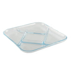 Plat 5 compartiments carré en verre AULICA