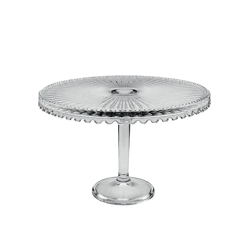 Plat à tarte sur pied en verre grand modèle 32x32x21cm AULICA