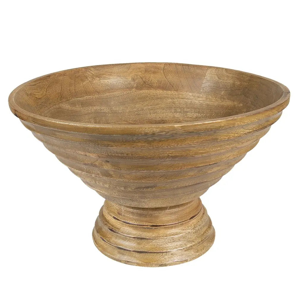 Plat de décoration Ø 30x20 cm Bol à fruits en bois marron Clayre & Eef.
