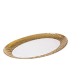 Plat ovale blanc et doré 36.5cm AULICA