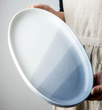 Plat poisson céramique créatif nordique Youci – Assiette porcelaine ovale sous-glaçure encre Dropshipman