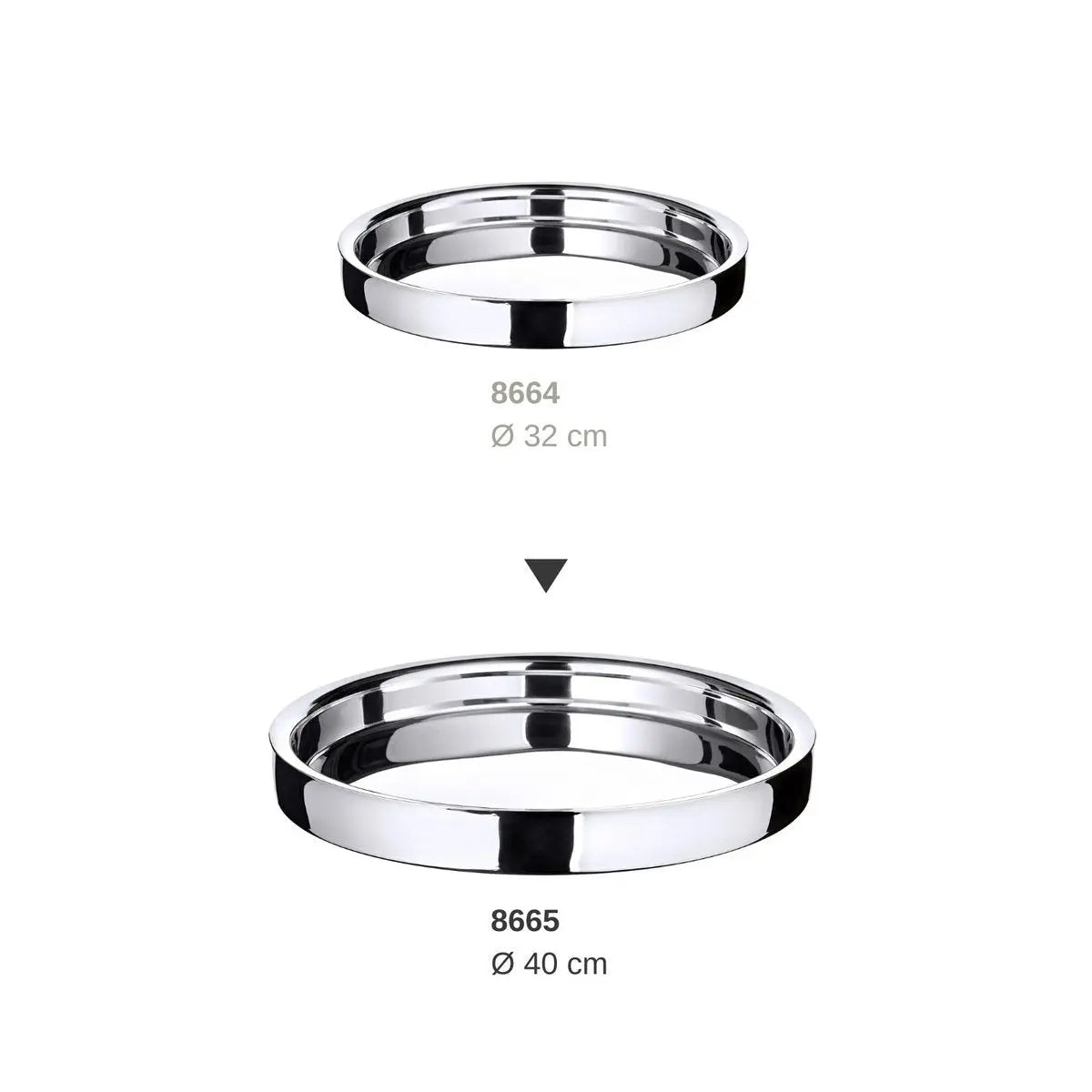 Plateau Alaska (ø 40 cm) rond, acier inoxydable poli brillant, plateau de service, plateau décoratif EDZARD-SHOP.com