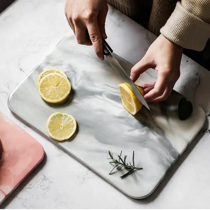 Plateau Céramique Marbré Nordique–Assiette Porcelaine Sous-Glaçure 10-12 Pouces Rose/Blanc Dropshipman