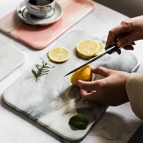 Plateau Céramique Marbré Nordique–Assiette Porcelaine Sous-Glaçure 10-12 Pouces Rose/Blanc Dropshipman