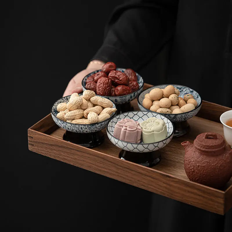 Plateau Céramique Wanhua Thé Glacé – Service Dim Sum Pieds Hauts Dropshipman