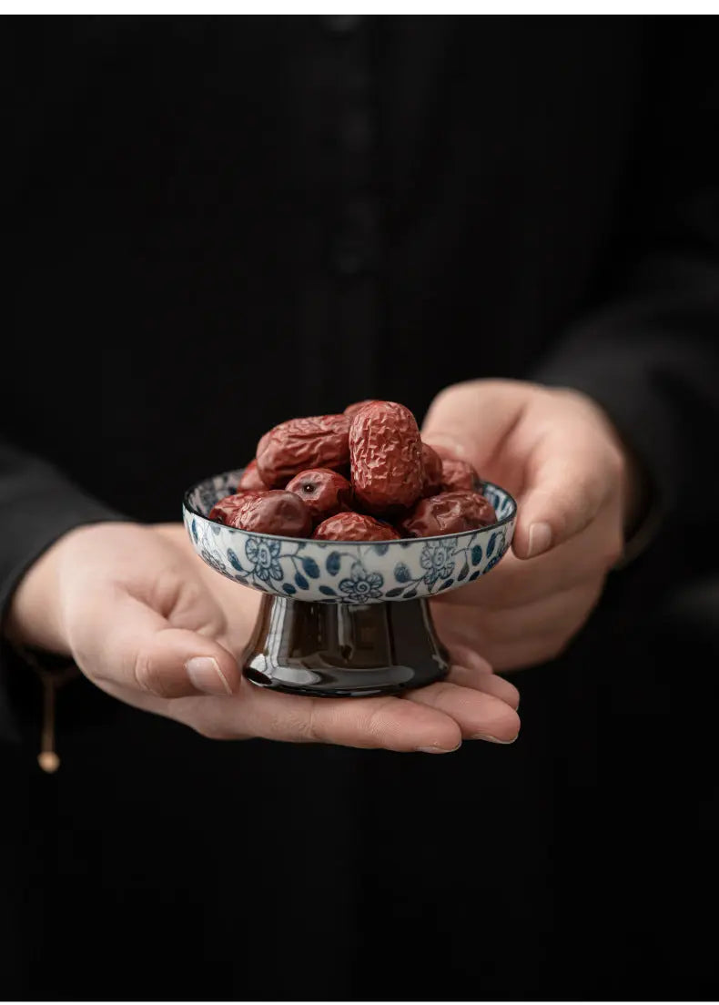 Plateau Céramique Wanhua Thé Glacé – Service Dim Sum Pieds Hauts Dropshipman