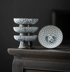 Plateau Céramique Wanhua Thé Glacé – Service Dim Sum Pieds Hauts Dropshipman