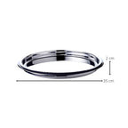 Plateau Orlando (ø 35 cm) rond, acier inoxydable poli, plateau de service, plateau décoratif EDZARD-SHOP.com