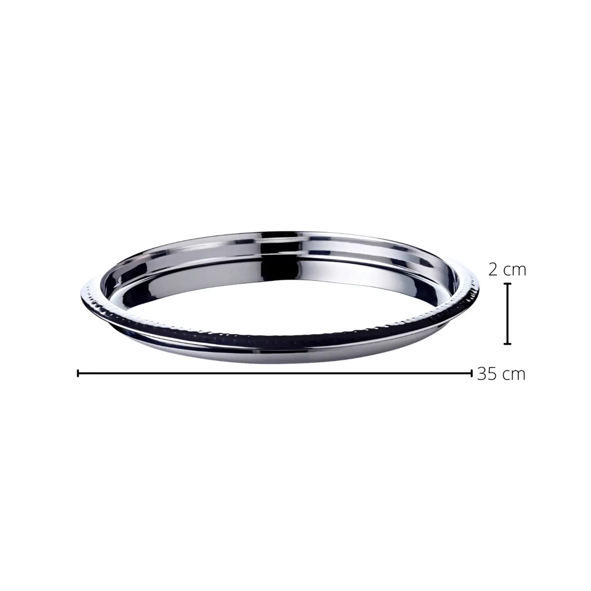 Plateau Orlando (ø 35 cm) rond, acier inoxydable poli, plateau de service, plateau décoratif EDZARD-SHOP.com