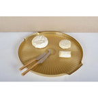 Plateau à fromage doré en verre 30x28x2cm AULICA