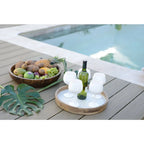 Plateau blanc en bois manguier 40x40x4cm AULICA