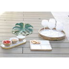Plateau blanc en bois manguier 40x40x4cm AULICA