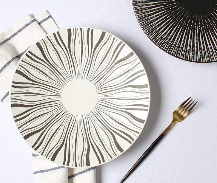 Plateau chapeau paille créatif nordique – Assiette motif uni glaçure Dropshipman