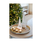 Plateau de service EDZARD Cincinnati, bois de manguier et acier inoxydable, nickelé brillant, diamètre 40 cm EDZARD-SHOP.com