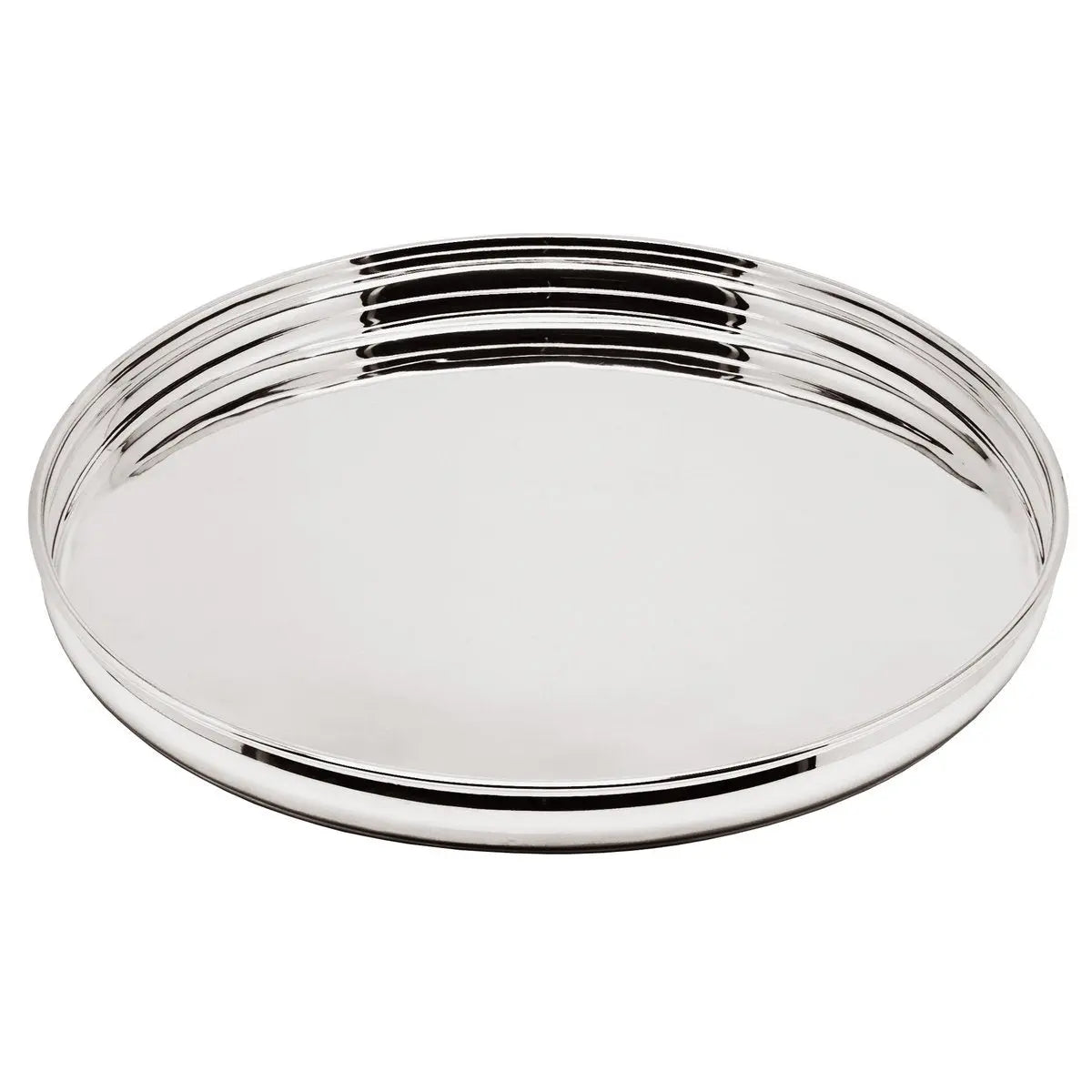 Plateau de service EDZARD Segovia, rond, lourd argenté, diamètre 36 cm, hauteur 3,5 cm EDZARD-SHOP.com