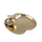 Plateau doré pomme avec coupelle 26.5x25.5x2cm AULICA