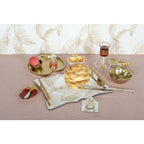Plateau doré pomme avec coupelle 26.5x25.5x2cm AULICA