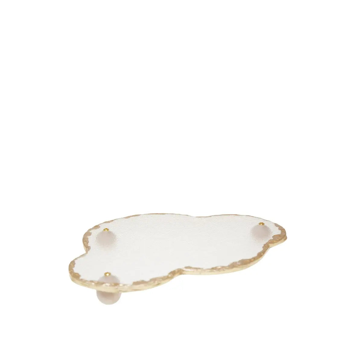 Plateau nuage avec bord doré en verre 29.5x20.5x4cm AULICA