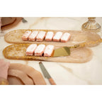 Plateau ovale paillette en résine 38x11x1.5cm AULICA