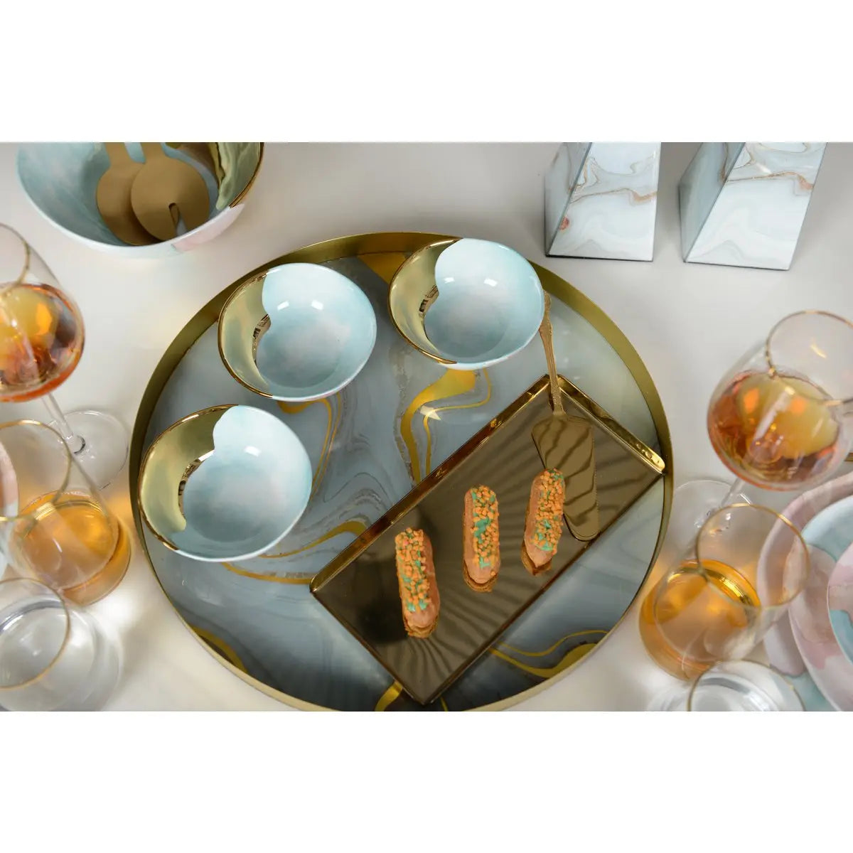 Plateau rectangulaire martelé dore 25.5x11.5x1.25cm AULICA