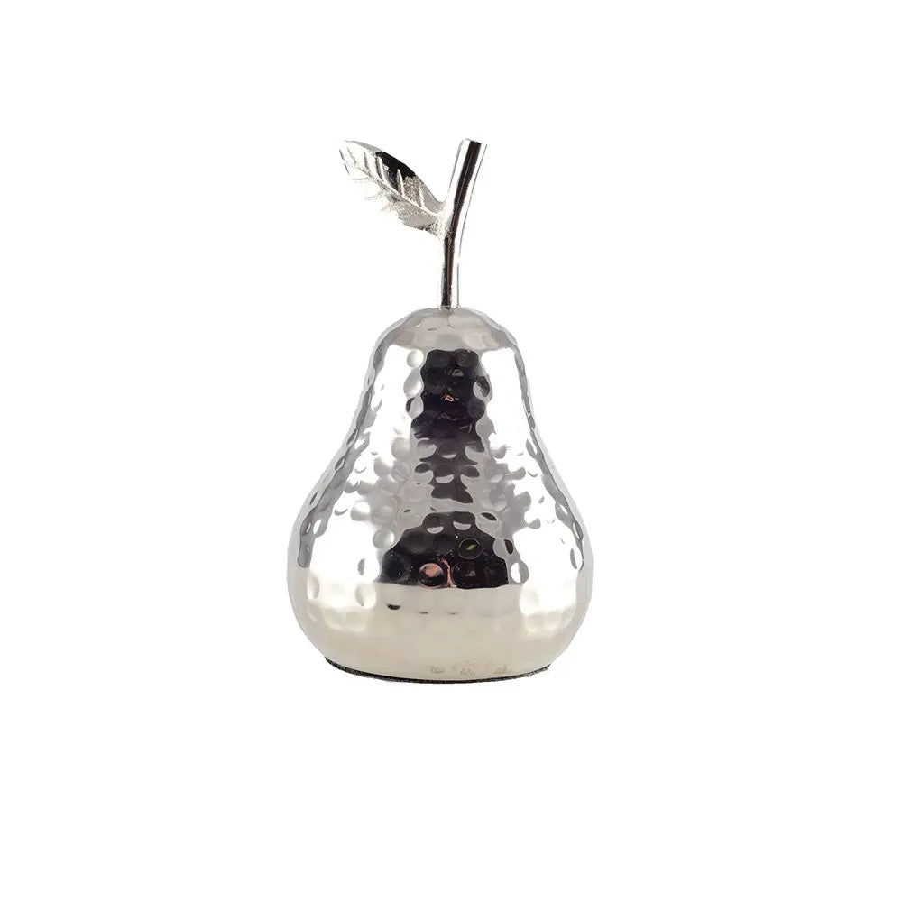 Poire décorative en argent 10.5x10.5x19cm AULICA