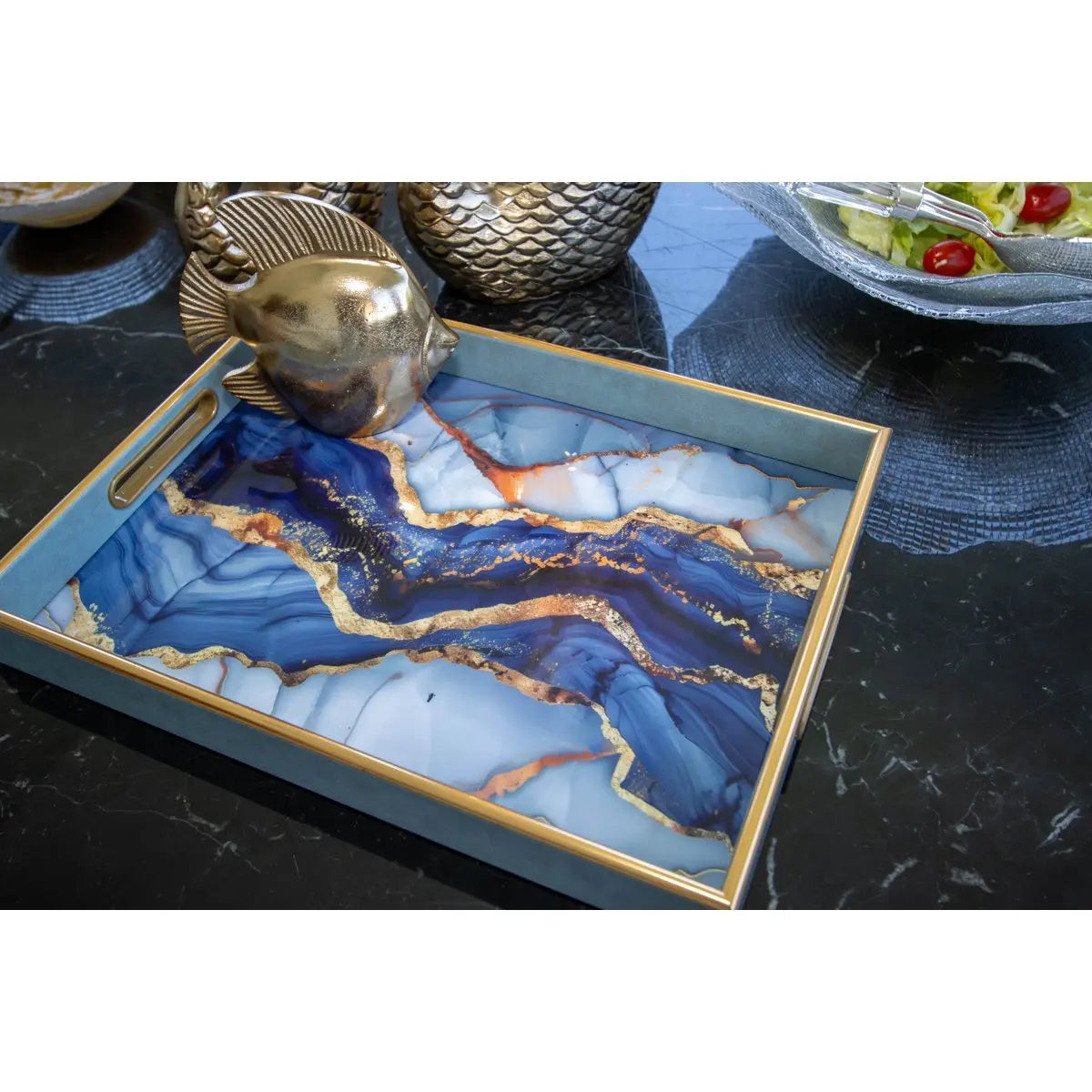 Poisson décoratif doré H15cm AULICA