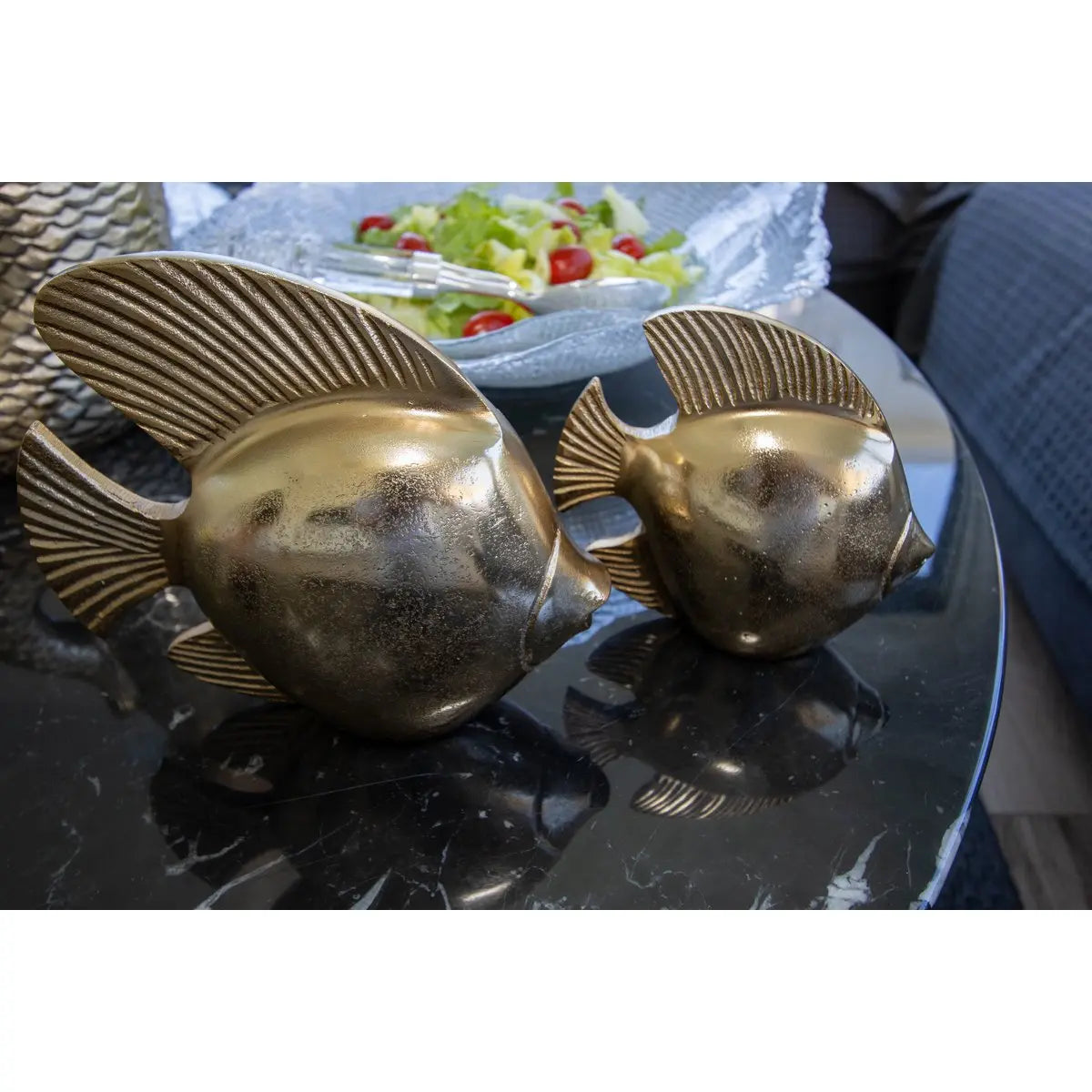Poisson décoratif doré H19.5cm AULICA