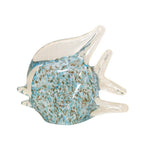 Poisson décoratif en verre bleu et transparent 14.5x5.5x13cm AULICA