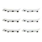 Porte-couteaux teckels blancs en porcelaine - lot de 6 AULICA