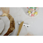 Porte-couteaux teckels blancs en porcelaine - lot de 6 AULICA