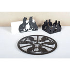 Porte-serviettes chat noir 14.5x4x10cm AULICA