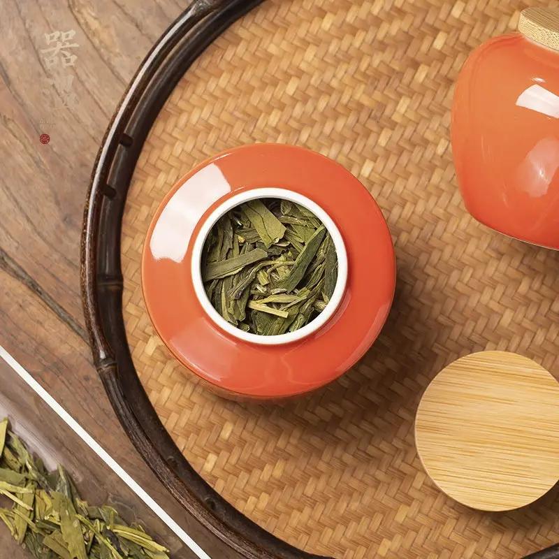 Pot Stockage Thé Porcelaine Hermétique – Bocal Céramique Glaçure Colorée Dropshipman