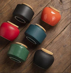 Pot Stockage Thé Porcelaine Hermétique – Bocal Céramique Glaçure Colorée Dropshipman