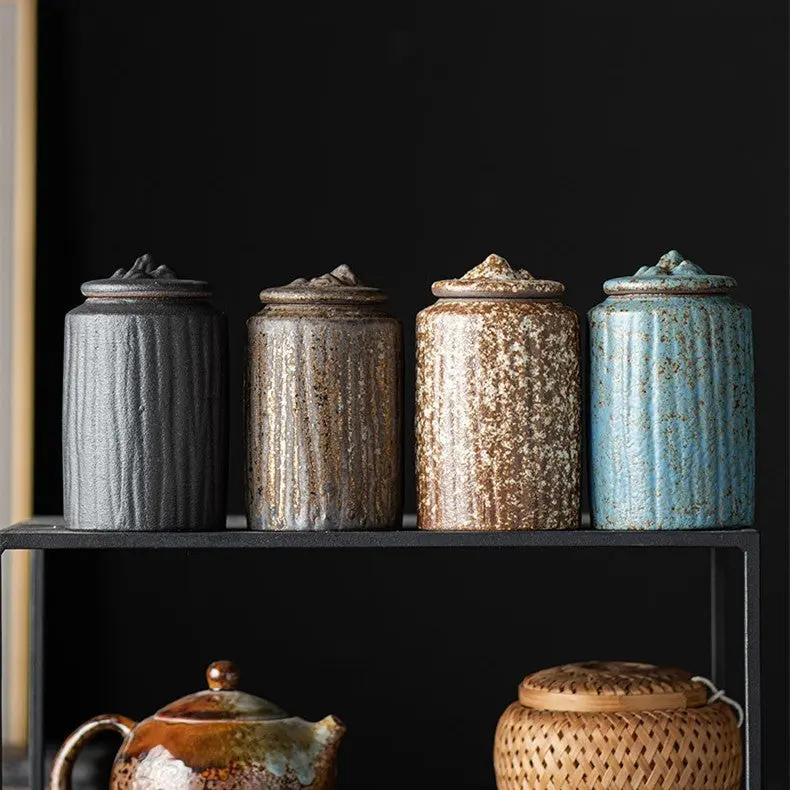 Pot Thé Hermétique Guanshan Doré – Bocal Céramique Stockage Pu'er Dropshipman