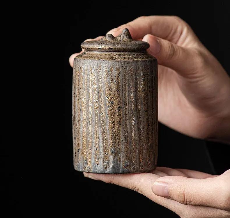 Pot Thé Hermétique Guanshan Doré – Bocal Céramique Stockage Pu'er Dropshipman