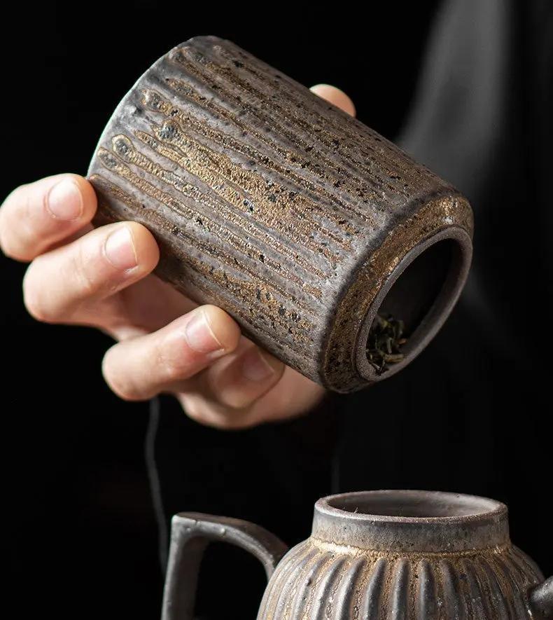 Pot Thé Hermétique Guanshan Doré – Bocal Céramique Stockage Pu'er Dropshipman