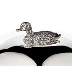 Pot à confiture EDZARD canard avec cuillère, noble argenté, hauteur 10 cm, diamètre 10 cm EDZARD-SHOP.com