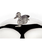 Pot à confiture EDZARD canard avec cuillère, noble argenté, hauteur 10 cm, diamètre 10 cm EDZARD-SHOP.com