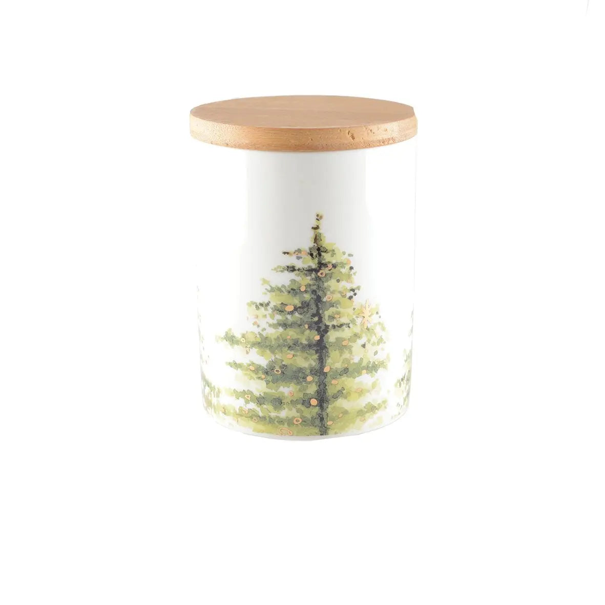 Pot avec couvercle en bois 10x10x10.8 AULICA